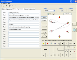 Soccer exercises editor